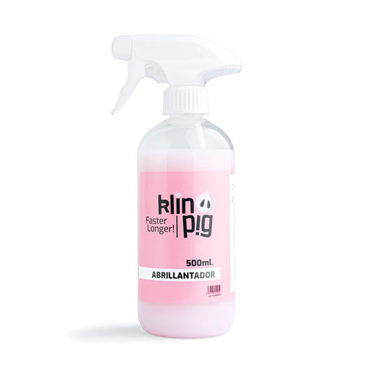 envase con liquido rosa con dosificador  abrillantador klinpig