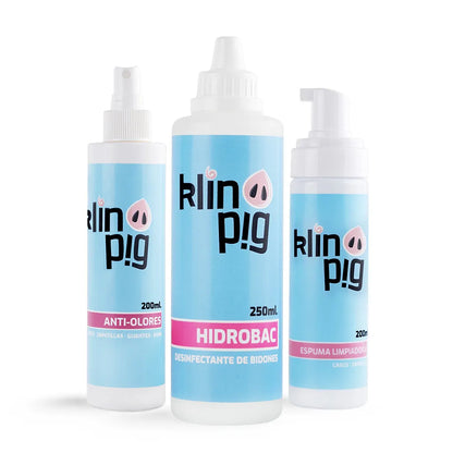 envases con dispensador de espay antiolores hidroboad y espuma dosifucante klinpig