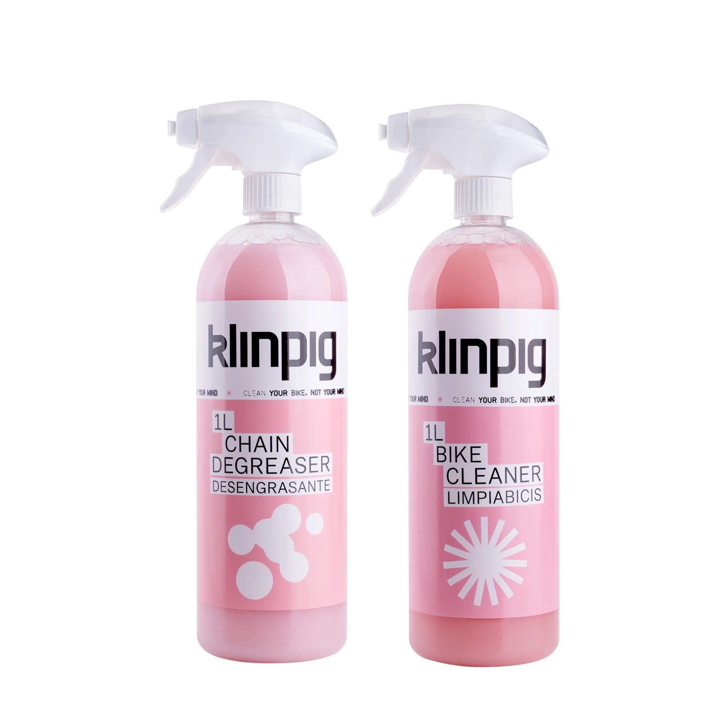 1L chain degreaser spray desengrasante 1L bike cleaner limpiabicis, rosa klinpig k l i n p i g
