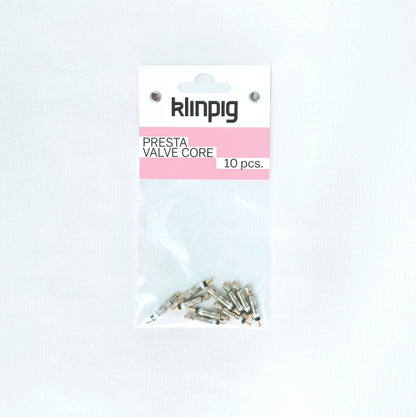 presta valve core 10 pcs. 10 piezas klinpig sobre paquete k l i n p i g rosa fondo blanco